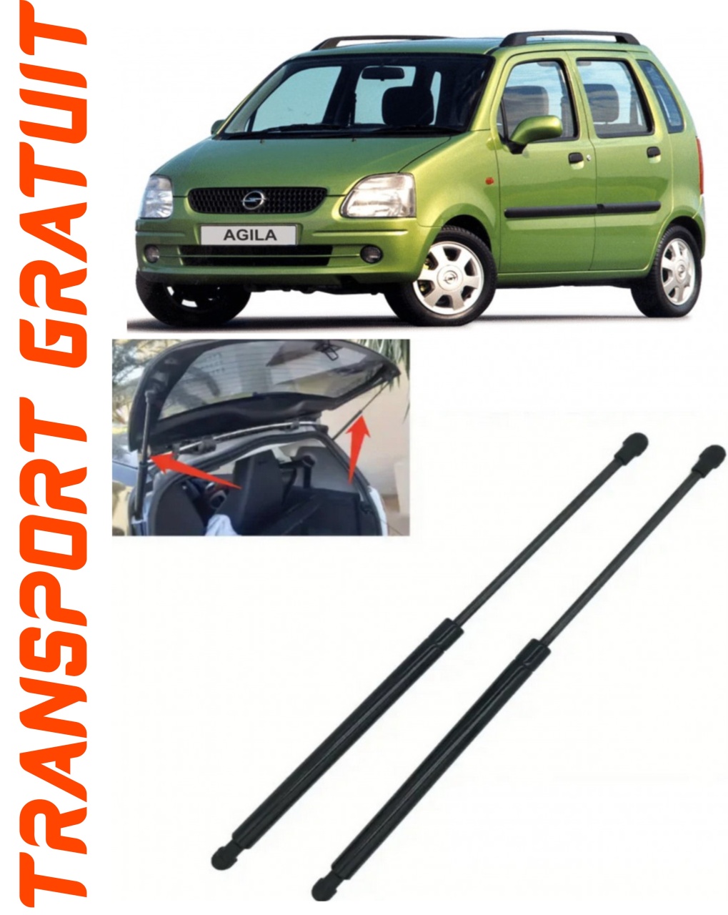 Set 2 amortizoare Haion portbagaj pentru masina Opel Agila