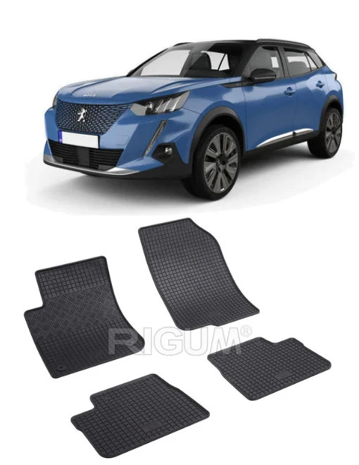 Set 4 covorase Peugeot 2008 2013-2019, din cauciuc 100%, compatibile cu autoturismul PEUGEOT 2008