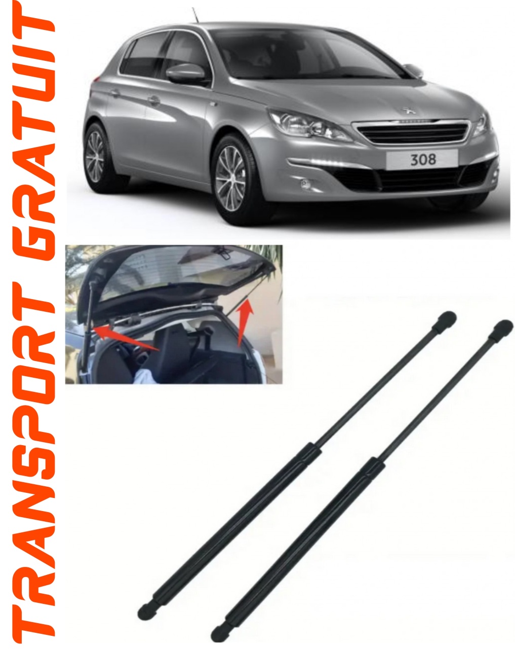 Set 2 amortizoare Haion portbagaj pentru masina Peugeot 308 SW II