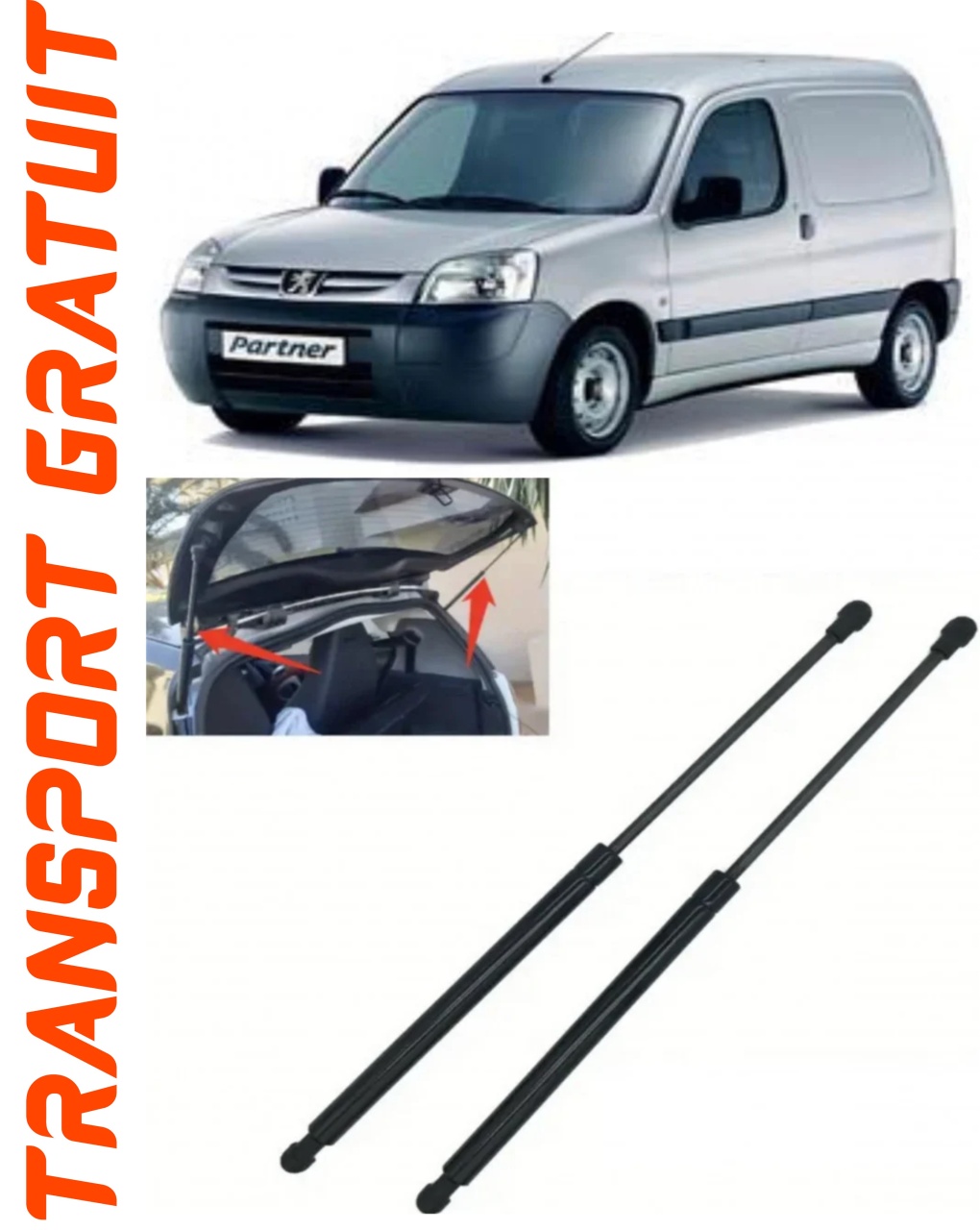 Set 2 amortizoare Haion portbagaj pentru masina Peugeot Partner