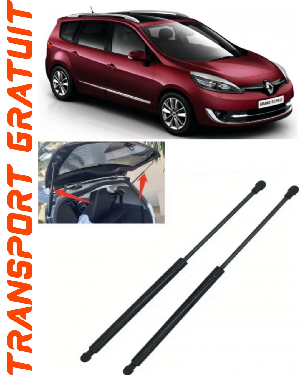 Set 2 amortizoare Haion portbagaj pentru masina Renault Grand Scenic III
