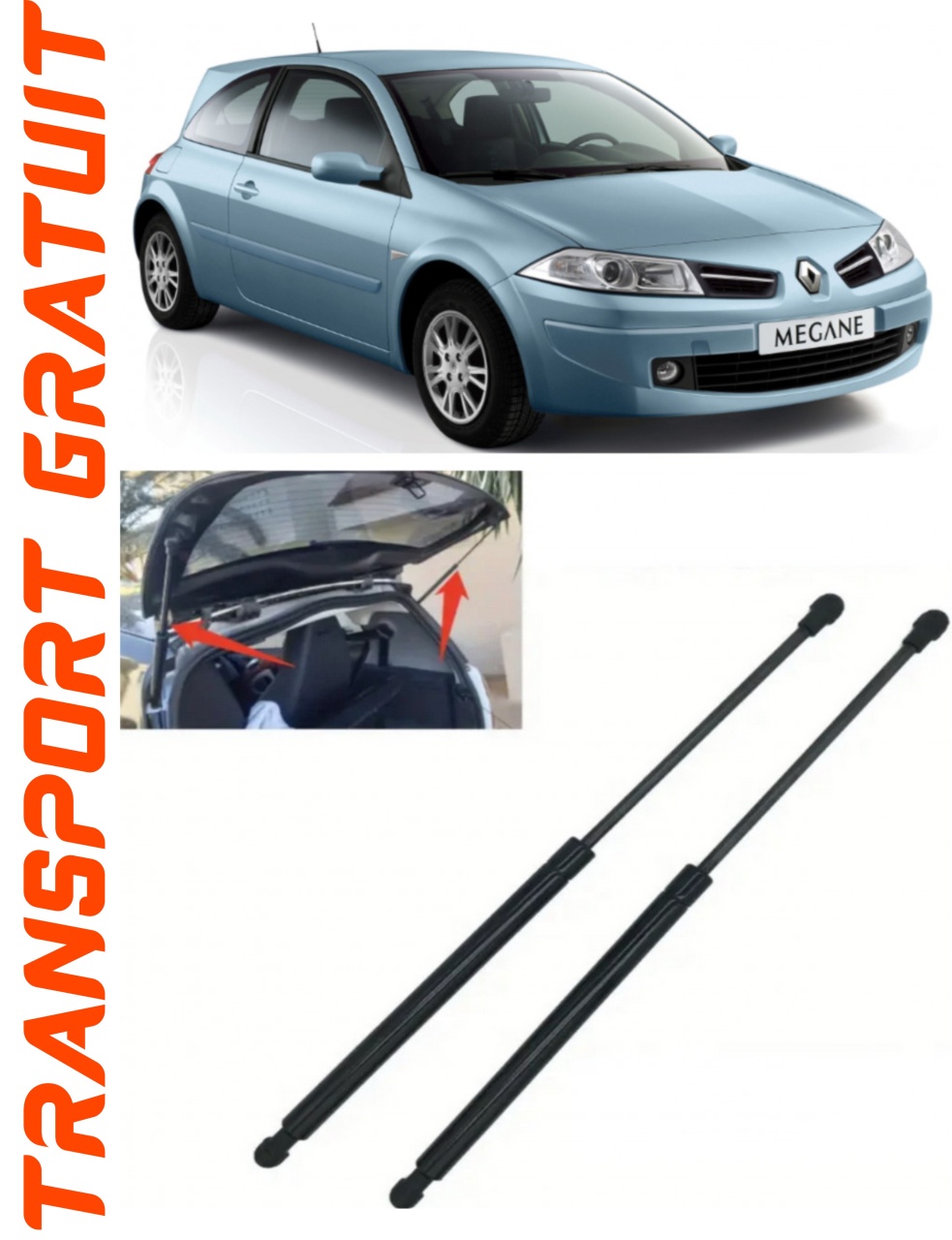 Set 2 amortizoare Haion portbagaj pentru masina Renault Megane