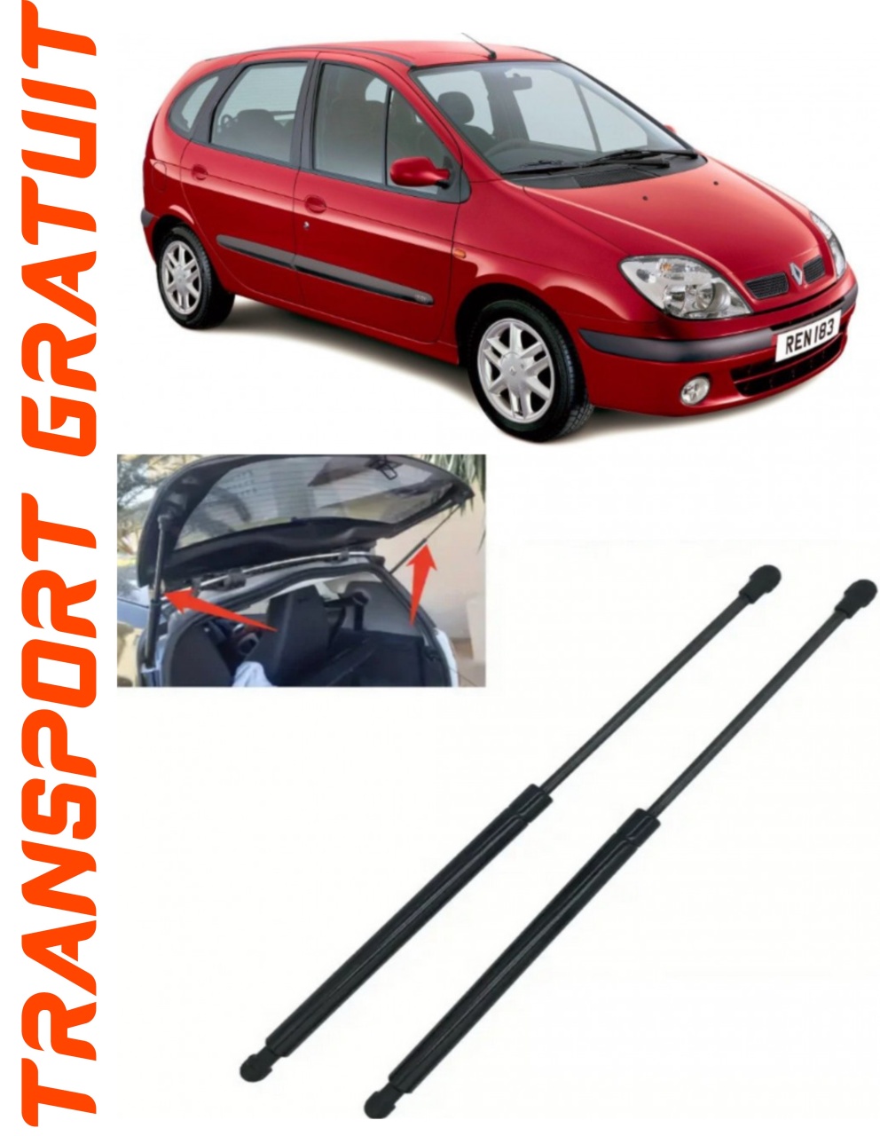 Set 2 amortizoare Haion portbagaj pentru masina Renault Scenic