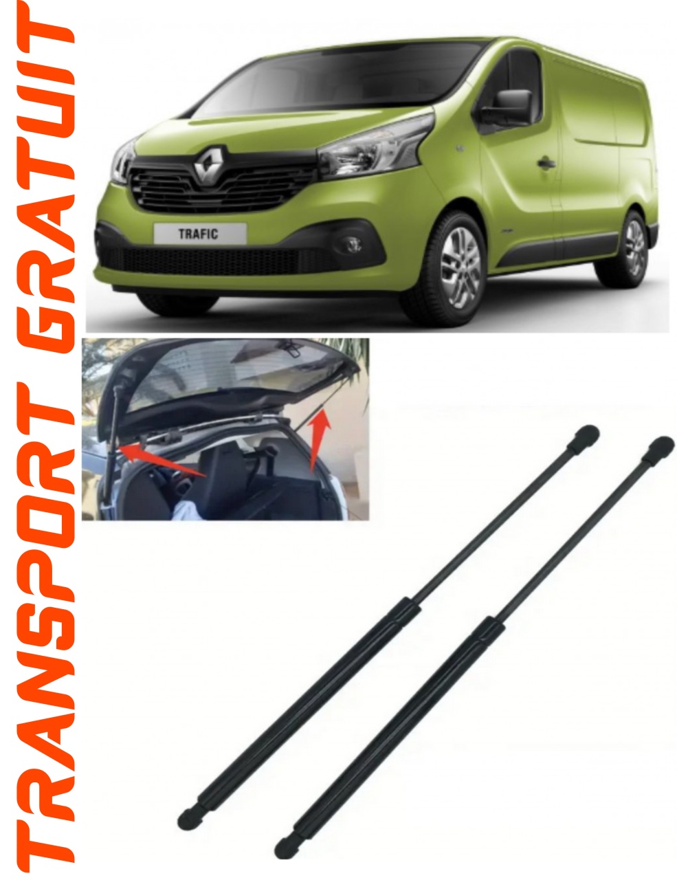 Set 2 amortizoare Haion portbagaj pentru masina Renault Trafic III