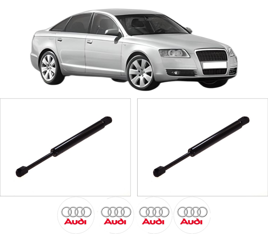 Set amortizoare portbagaj haion pentru AUDI A6 C6 (4F2) din 2004-2011, 2 bucati, KROSNO, 4 stickere auto AUDI