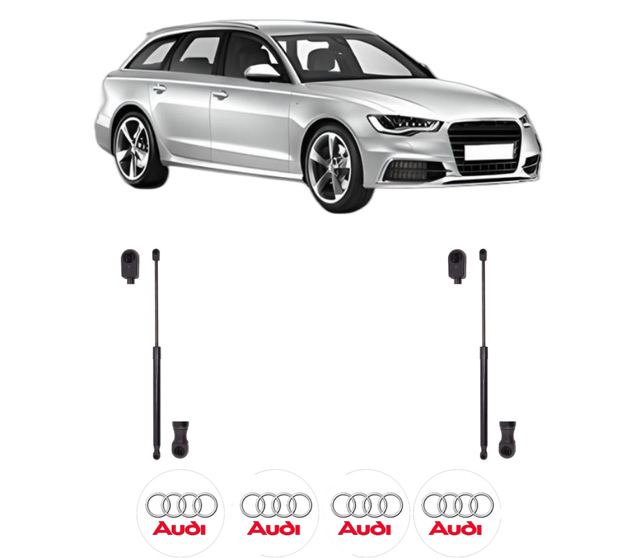 Set amortizoare portbagaj haion pentru AUDI A6 C7 Avant (4G5, 4GD) din 2011-2018, 2 bucati, KROSNO, 4 stickere auto AUDI