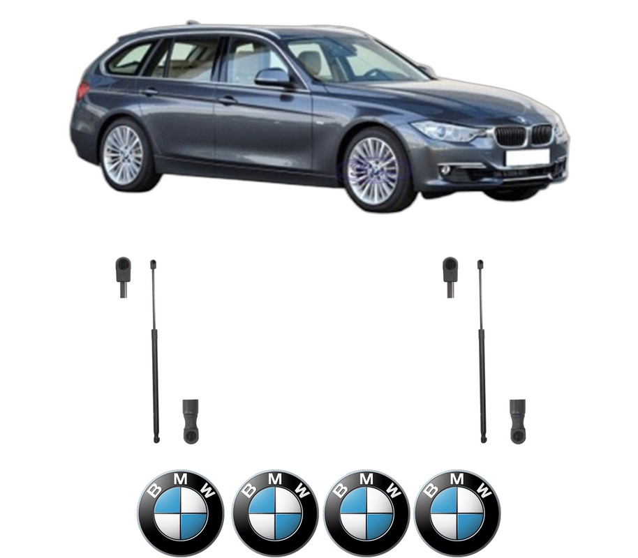 Set amortizoare portbagaj haion pentru BMW 3 Touring (F31) din 2012-2019, 2 bucati, KROSNO, 4 stickere auto BMW