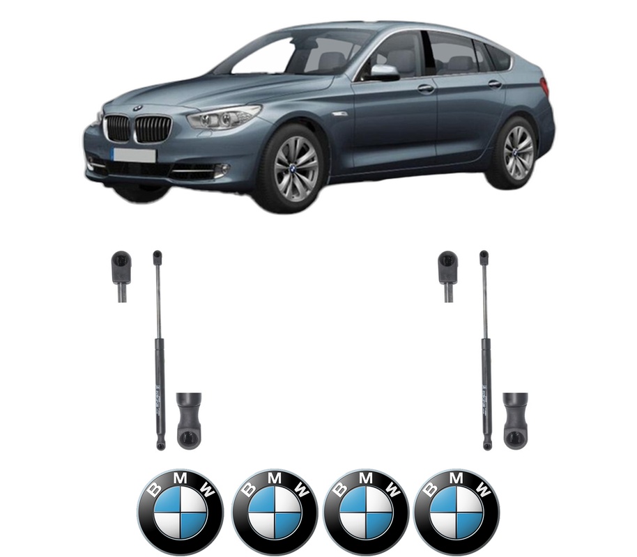 Set amortizoare portbagaj haion pentru BMW 5 Gran Turismo (F07) din 2009-2017, 2 bucati, KROSNO, 4 stickere auto BMW