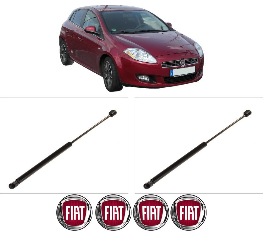 Set amortizoare portbagaj haion pentru FIAT BRAVO II (198_) din 2007-2014, 2 bucati, KROSNO, 4 stickere auto FIAT