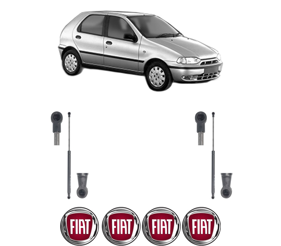 Set amortizoare portbagaj haion pentru FIAT PALIO (178_, 171_, 371_) din 1996-2003, 2 bucati, KROSNO, 4 stickere auto FIAT