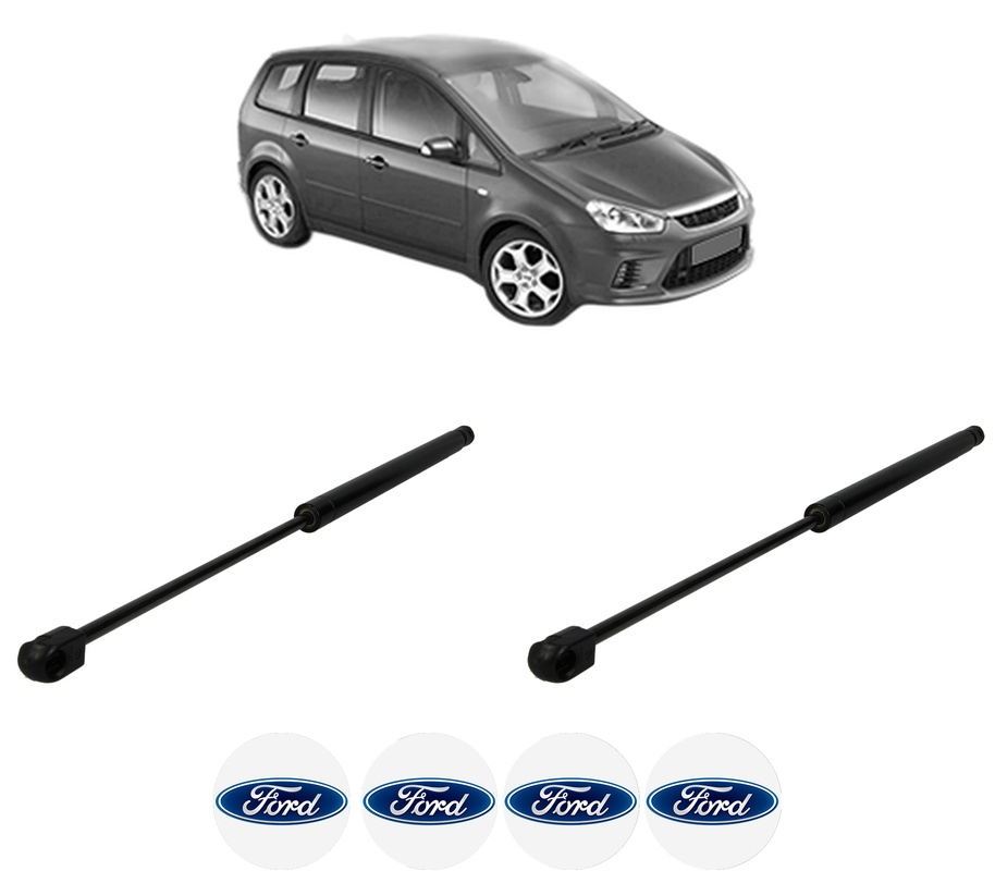 Set amortizoare portbagaj haion pentru FORD C-MAX (DM2) din 2007-2010, 2 bucati, KROSNO, 4 stickere auto FORD