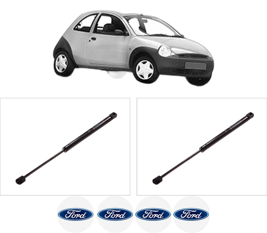 Set amortizoare portbagaj haion pentru FORD KA (RB_) din 1996-2008, 2 bucati, KROSNO, 4 stickere auto FORD