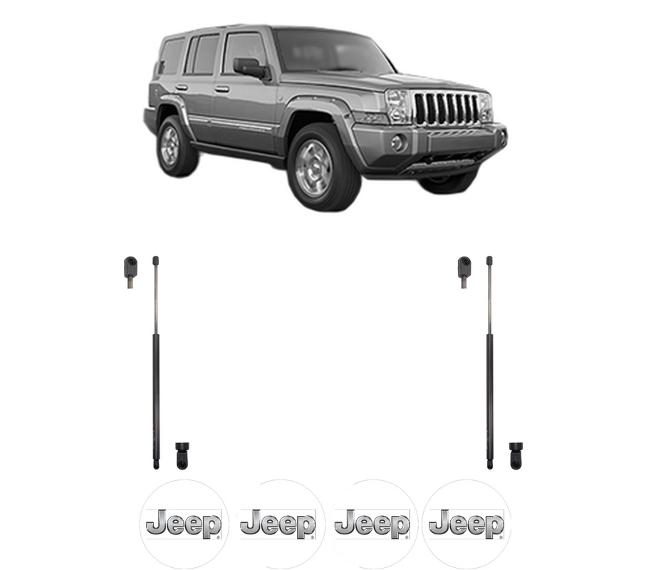 Set amortizoare portbagaj haion pentru JEEP COMMANDER (XK, XH) din 2005-2010, 2 bucati, KROSNO, 4 stickere auto JEEP