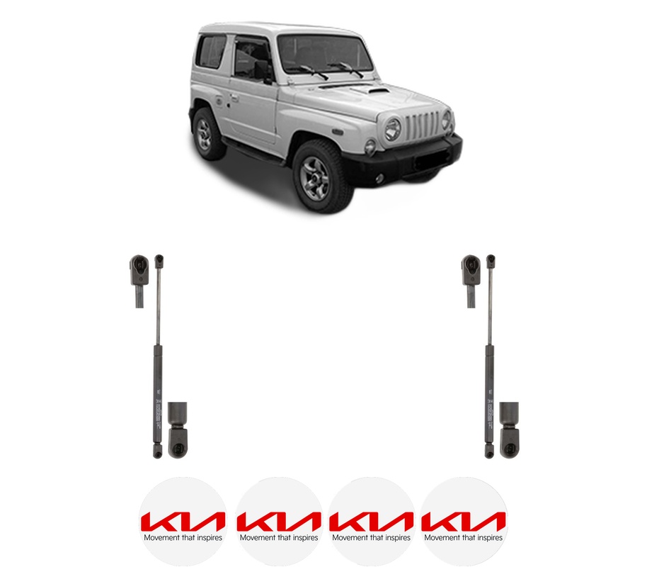Set amortizoare portbagaj haion pentru KIA RETONA Closed Off-Road Vehicle (FK) din 1999-2001, 2 bucati, KROSNO, 4 stickere auto KIA