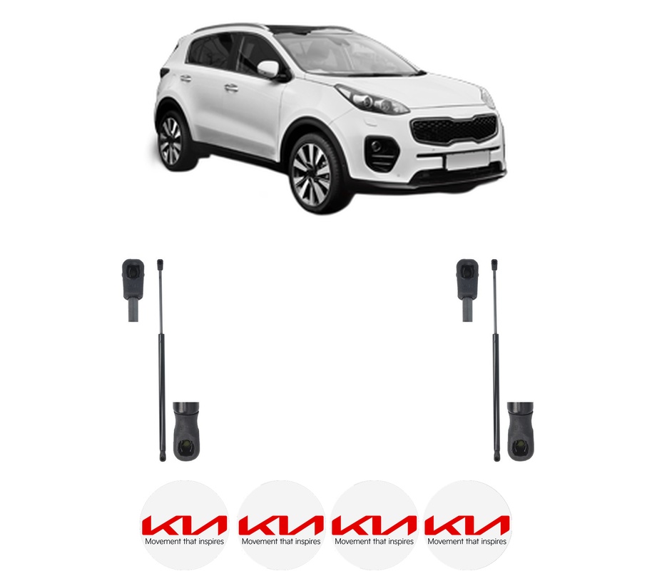 Set amortizoare portbagaj haion pentru KIA SPORTAGE IV (QL, QLE) din 2015-2022, 2 bucati, MAGNUM TECHNOLOGY, 4 stickere auto KIA