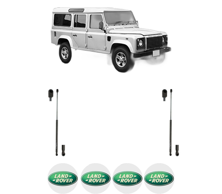 Set amortizoare portbagaj haion pentru LAND ROVER DEFENDER Platform/Chassis (L316) din 2007-2016, 2 bucati, KROSNO, 4 stickere auto LAND ROVER
