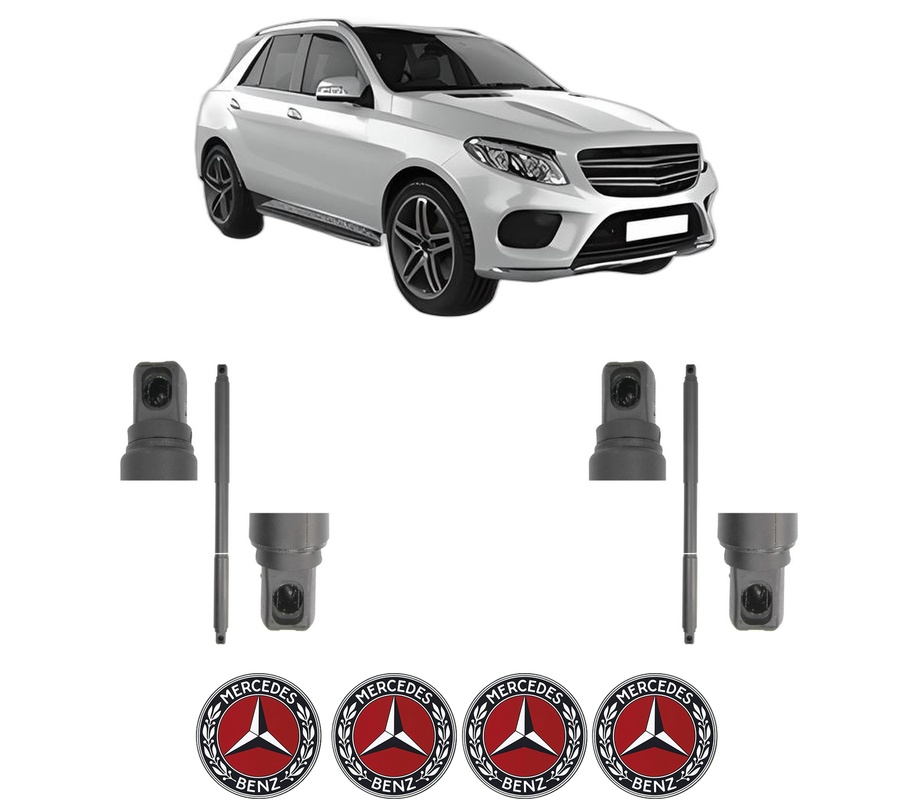 Set amortizoare portbagaj haion pentru MERCEDES-BENZ GLE (W166) din 2015-2018, 2 bucati, MAGNUM TECHNOLOGY, 4 stickere auto MERCEDES-BENZ