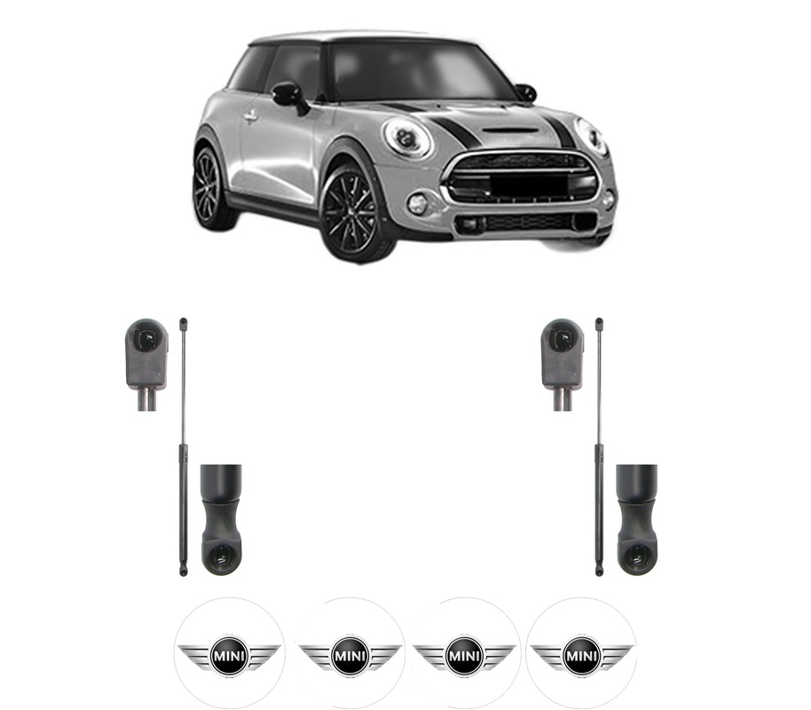 Set amortizoare portbagaj haion pentru MINI (F56) din 2013-2020, 2 bucati, KROSNO, 4 stickere auto MINI