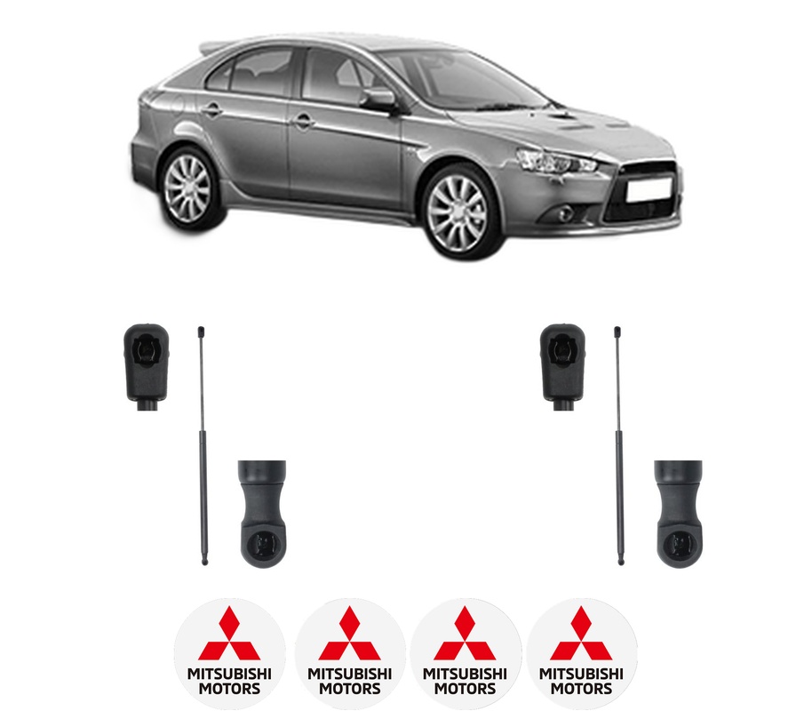 Set amortizoare portbagaj haion pentru MITSUBISHI LANCER VIII Sportback (CX_A) din 2008-2010, 2 bucati, KROSNO, 4 stickere auto MITSUBISHI