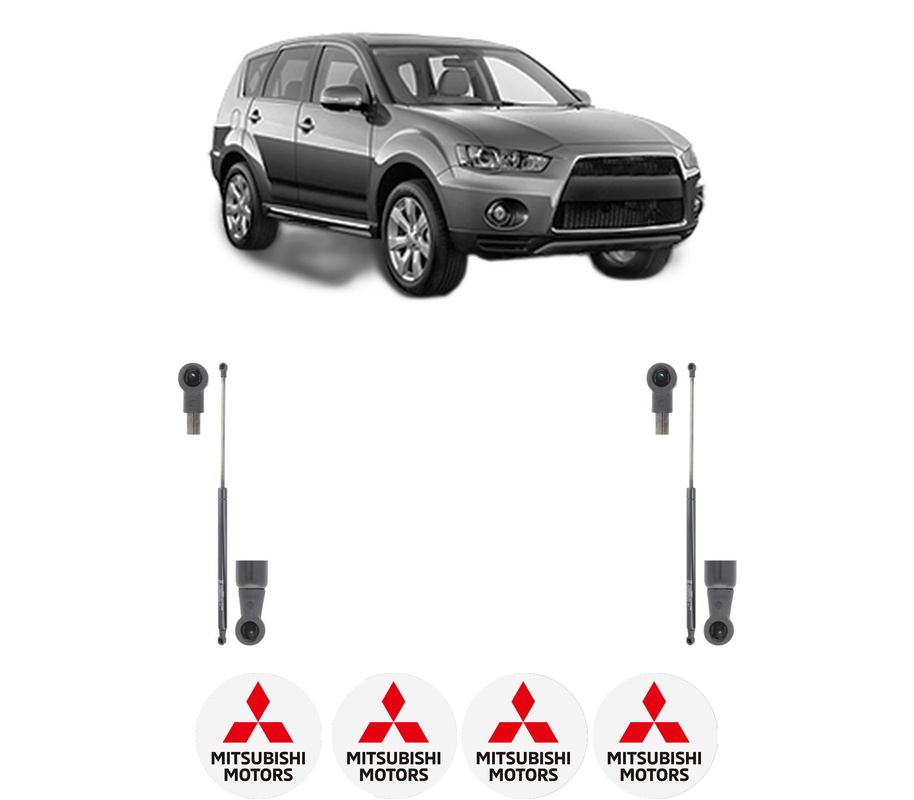 Set amortizoare portbagaj haion pentru MITSUBISHI OUTLANDER III (GG_W, GF_W, ZJ, ZL, ZK) din 2012-2022, 2 bucati, KROSNO, 4 stickere auto MITSUBISHI