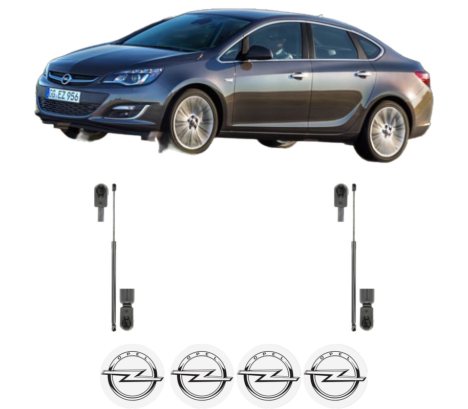 Set amortizoare portbagaj haion pentru OPEL ASTRA J Saloon din 2012-2015, 2 bucati, KROSNO, 4 stickere auto OPEL