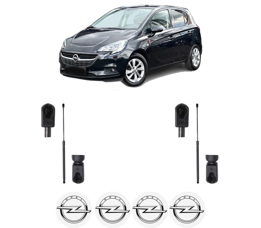 Set amortizoare portbagaj haion pentru OPEL CORSA E (X15) din 2014-2019, 2 bucati, KROSNO, 4 stickere auto OPEL