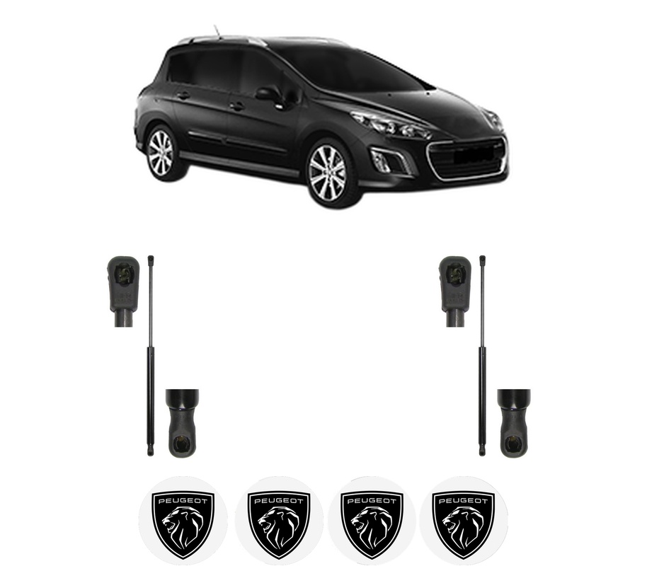 Set amortizoare portbagaj haion pentru PEUGEOT 308 SW I Estate Van (4E_) din 2008-2012, 2 bucati, MAGNUM TECHNOLOGY, 4 stickere auto PEUGEOT