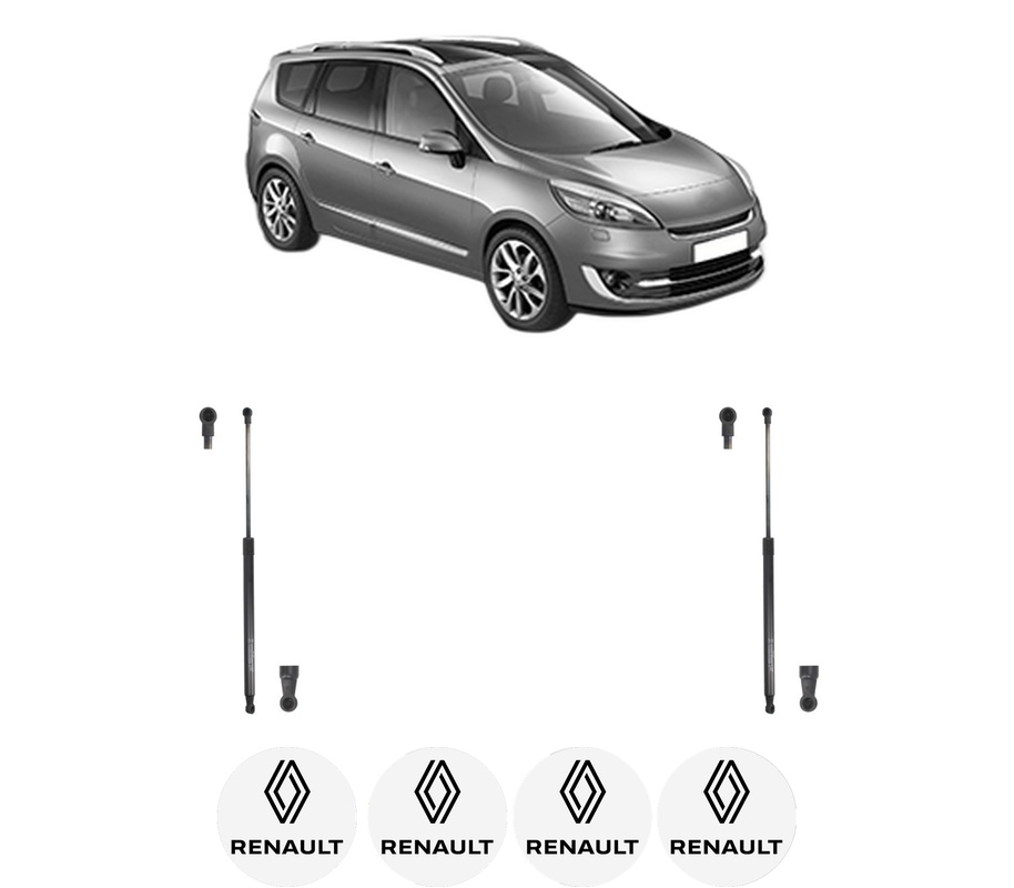 Set amortizoare portbagaj haion pentru RENAULT GRAND SCENIC III (JZ0/1_) din 2009-2016, 2 bucati, KROSNO, 4 stickere auto RENAULT