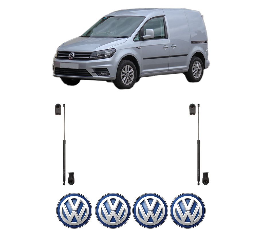 Set amortizoare portbagaj haion pentru VW CADDY ALLTRACK IV Box Body/MPV (SAA) din 2015-2020, 2 bucati, KROSNO, 4 stickere auto VW