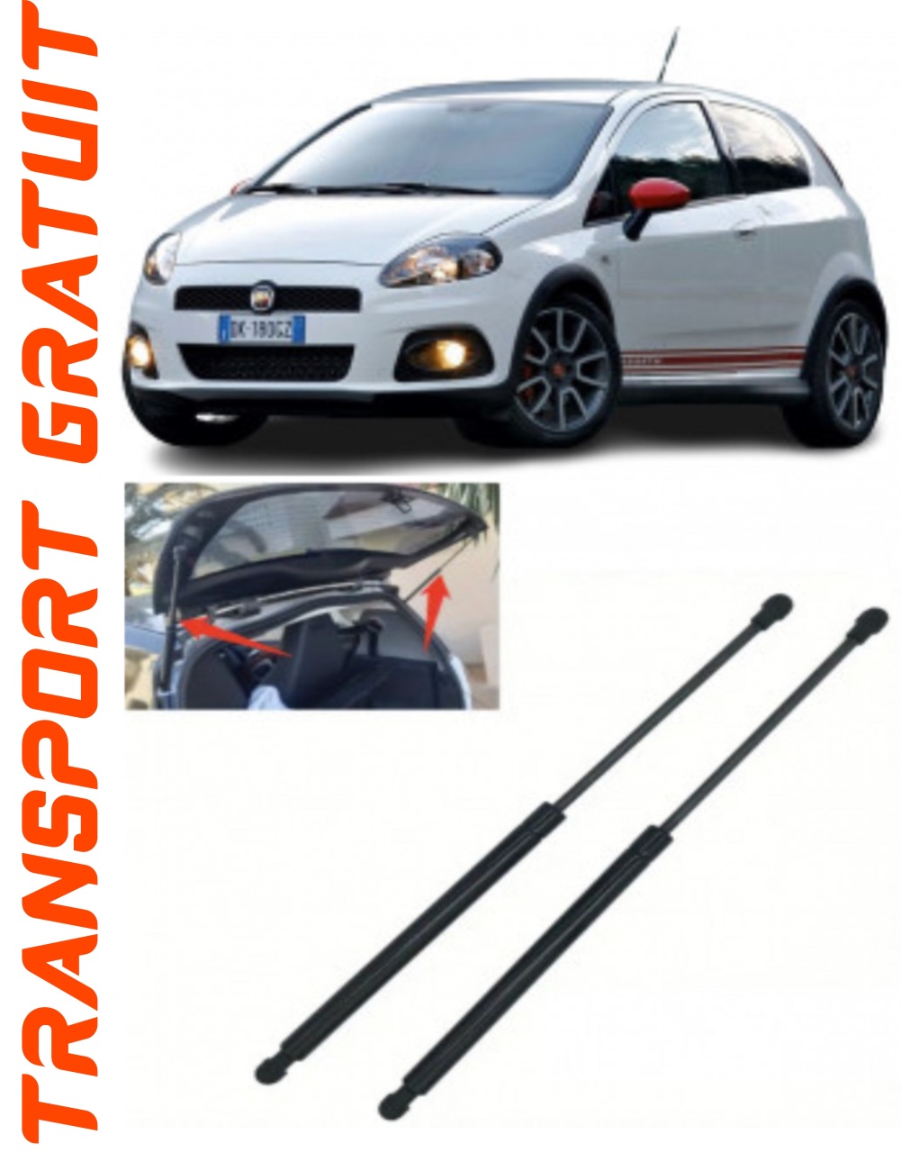 Set 2 amortizoare Haion portbagaj pentru masina Abarth Grande Punto