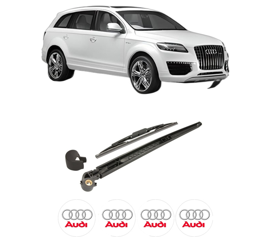 Set brat stergator spate cu lamela pentru AUDI Q7 (4LB) din 2006-2015, pentru spate, din cauciuc siliconat rezistent, Cri-Flo, 4 stickere auto AUDI