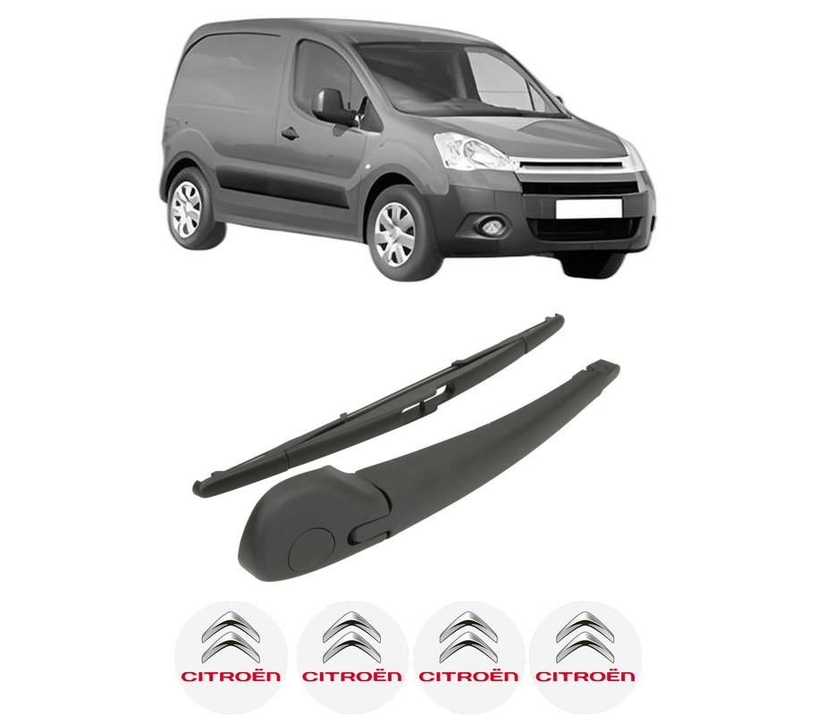 Set brat stergator spate cu lamela pentru CITROEN BERLINGO Box Body/MPV (B9) din 2008-2021, pentru spate, din cauciuc siliconat rezistent, Cri-Flo, 4 stickere auto CITROEN