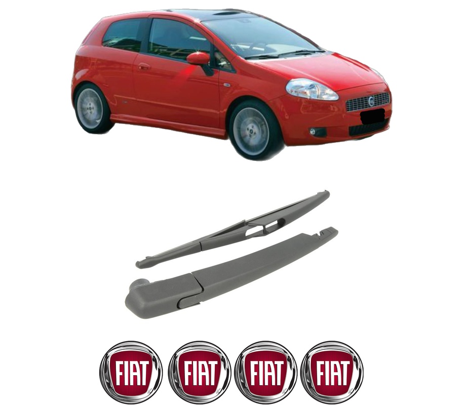 Set brat stergator spate cu lamela pentru FIAT PANDA (312_, 319_) din 2012-2015, pentru spate, din cauciuc siliconat rezistent, Cri-Flo, 4 stickere auto FIAT
