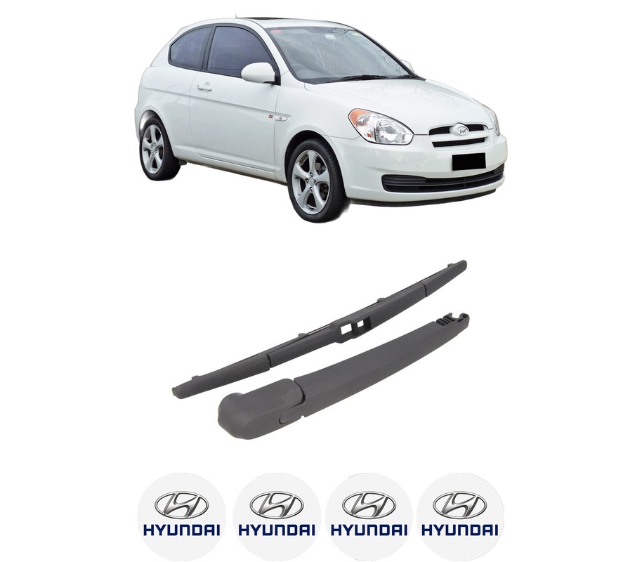Set brat stergator spate cu lamela pentru HYUNDAI ACCENT III (MC) din 2005-2010, pentru spate, din cauciuc siliconat rezistent, Cri-Flo, 4 stickere auto HYUNDAI