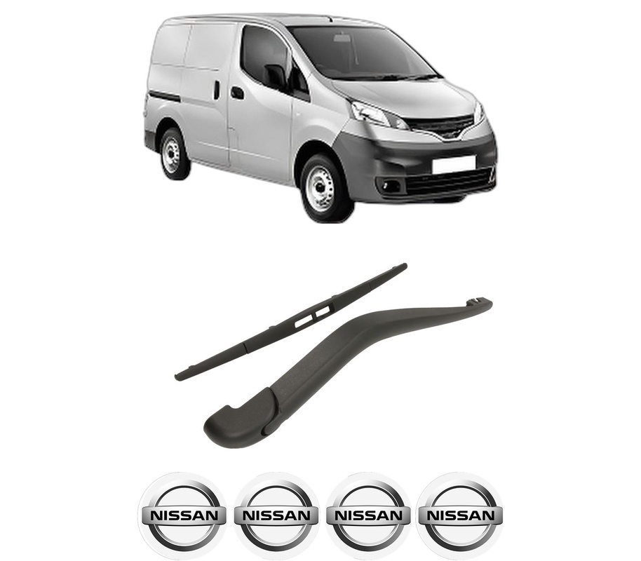 Set brat stergator spate cu lamela pentru NISSAN NV200 Van din 2010-2014, pentru spate, din cauciuc siliconat rezistent, Cri-Flo, 4 stickere auto NISSAN