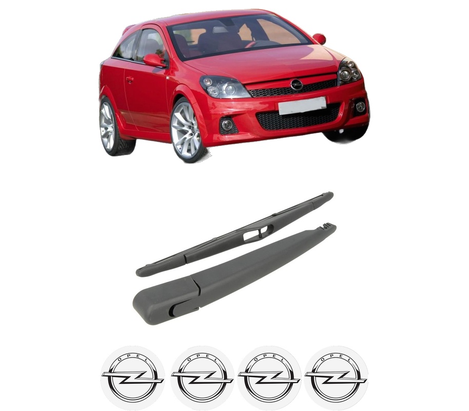 Set brat stergator spate cu lamela pentru OPEL ASTRA H GTC (A04) din 2005-2010, pentru spate, din cauciuc siliconat rezistent, Cri-Flo, 4 stickere auto OPEL