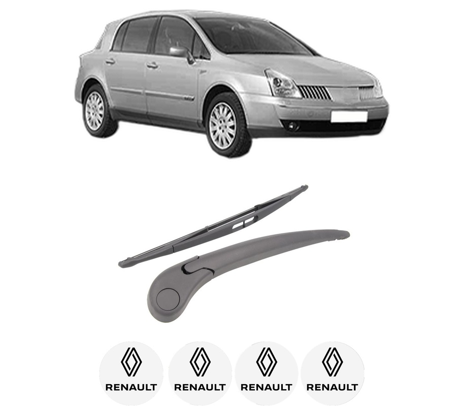 Set brat stergator spate cu lamela pentru RENAULT VEL SATIS (BJ0_) din 2002-2009, pentru spate, din cauciuc siliconat rezistent, Cri-Flo, 4 stickere auto RENAULT
