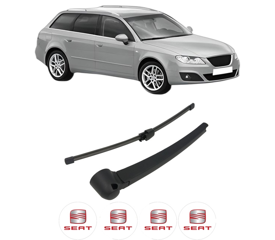 Set brat stergator spate cu lamela pentru SEAT EXEO ST (3R5) din 2009-2013, pentru spate, din cauciuc siliconat rezistent, Cri-Flo, 4 stickere auto SEAT