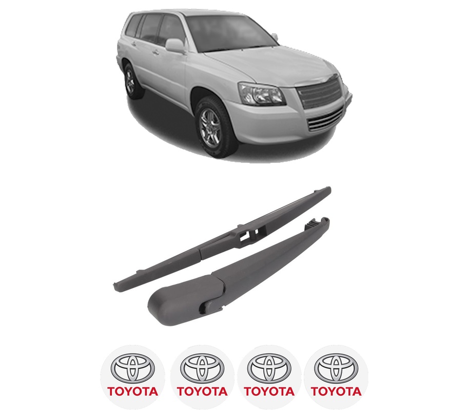 Set brat stergator spate cu lamela pentru TOYOTA HIGHLANDER din 2003-2015, pentru spate, din cauciuc siliconat rezistent, Cri-Flo, 4 stickere auto TOYOTA