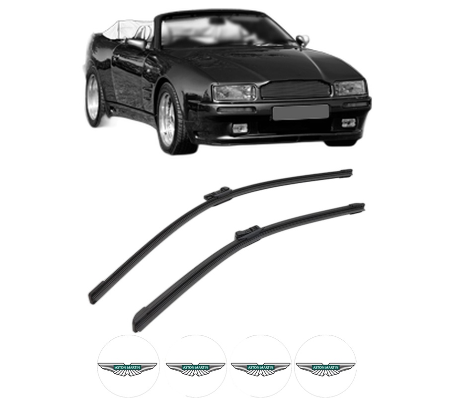 Set stergatoare auto ASTON MARTIN VIRAGE Volante din 2011-2012, pentru parbriz auto, 2 bucati, Bosch Aerotwin, din cauciuc siliconat rezistent, 4 Stickere Auto ASTON MARTIN