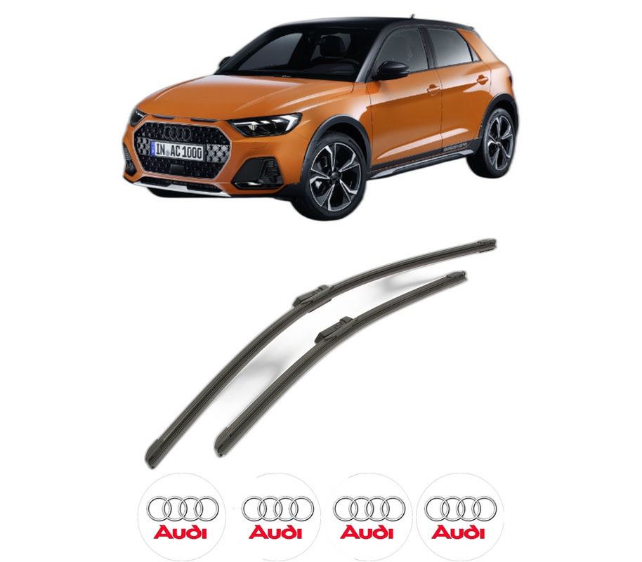 Set stergatoare auto AUDI A1 City Carver (GBH) din 2019-2022, pentru parbriz auto, 2 bucati, Bosch Aerotwin, din cauciuc siliconat rezistent, 4 Stickere Auto AUDI