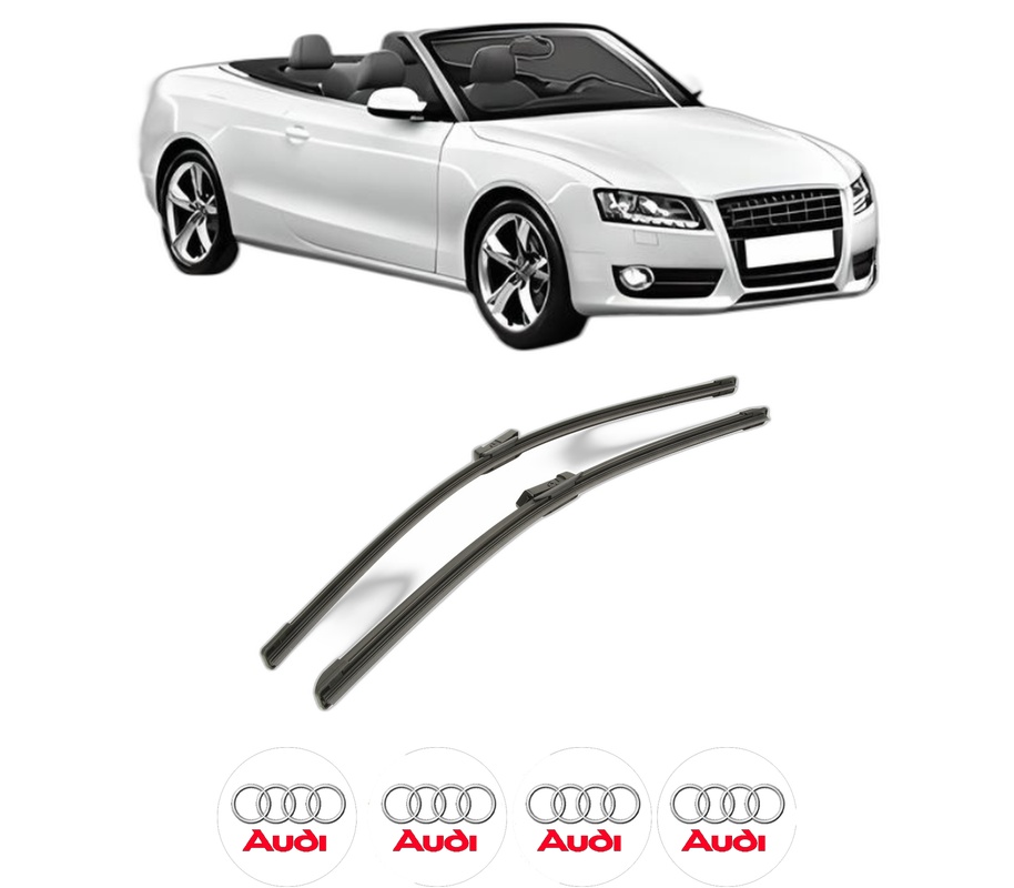Set stergatoare auto AUDI A5 Convertible (8F7) din 2009-2017, pentru parbriz auto, 2 bucati, Bosch Aerotwin, din cauciuc siliconat rezistent, 4 Stickere Auto AUDI