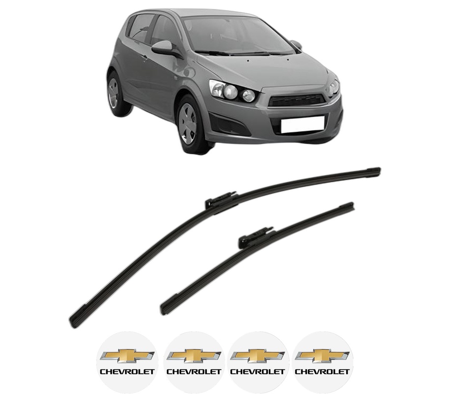 Set stergatoare auto CHEVROLET AVEO Hatchback (T300) din 2011-2015, pentru parbriz auto, 2 bucati, Bosch Aerotwin Multi, din cauciuc siliconat rezistent, 4 Stickere Auto CHEVROLET