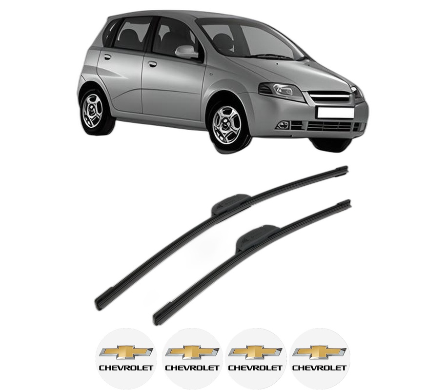 Set stergatoare auto CHEVROLET AVEO / KALOS Hatchback (T200) din 2003-2008, pentru parbriz auto, 2 bucati, Bosch Aerotwin Retrofit, din cauciuc siliconat rezistent, 4 Stickere Auto CHEVROLET