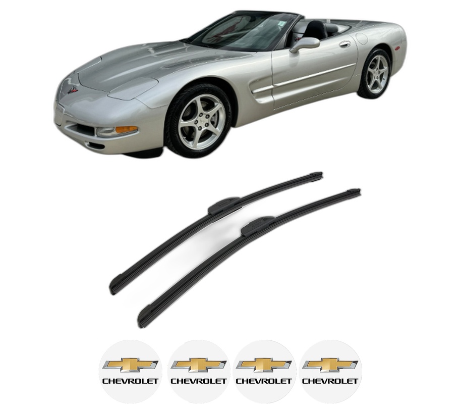 Set stergatoare auto CHEVROLET CORVETTE (C6) din 2004-2013, pentru parbriz auto, 2 bucati, Bosch Aerotwin Retrofit, din cauciuc siliconat rezistent, 4 Stickere Auto CHEVROLET
