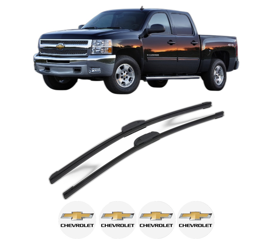 Set stergatoare auto CHEVROLET SILVERADO 2500 HD Crew Cab Pickup din 2008-2013, pentru parbriz auto, 2 bucati, Bosch Aerotwin Retrofit, din cauciuc siliconat rezistent, 4 Stickere Auto CHEVROLET