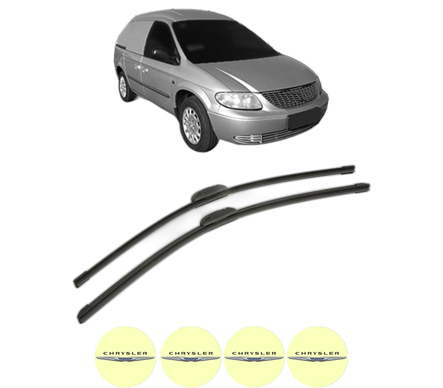 Set stergatoare auto CHRYSLER RAM VAN Van (RG) din 2005-2006, pentru parbriz auto, 2 bucati, Bosch Aerotwin Retrofit, din cauciuc siliconat rezistent, 4 Stickere Auto CHRYSLER