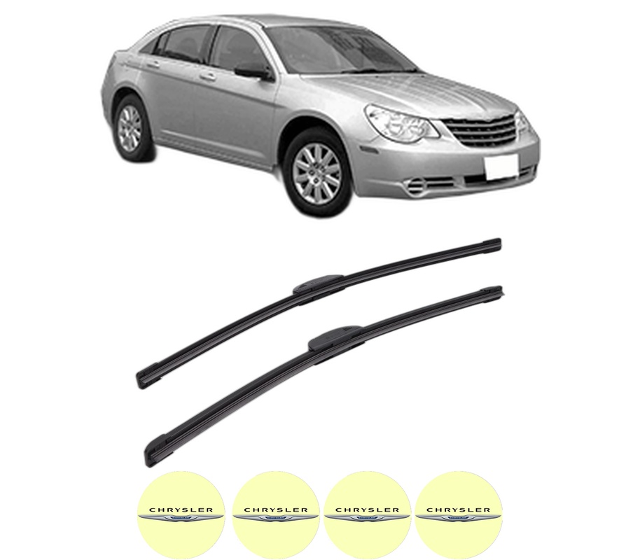 Set stergatoare auto CHRYSLER SEBRING (JS) din 2006-2007, pentru parbriz auto, 2 bucati, Bosch Aerotwin Retrofit, din cauciuc siliconat rezistent, 4 Stickere Auto CHRYSLER