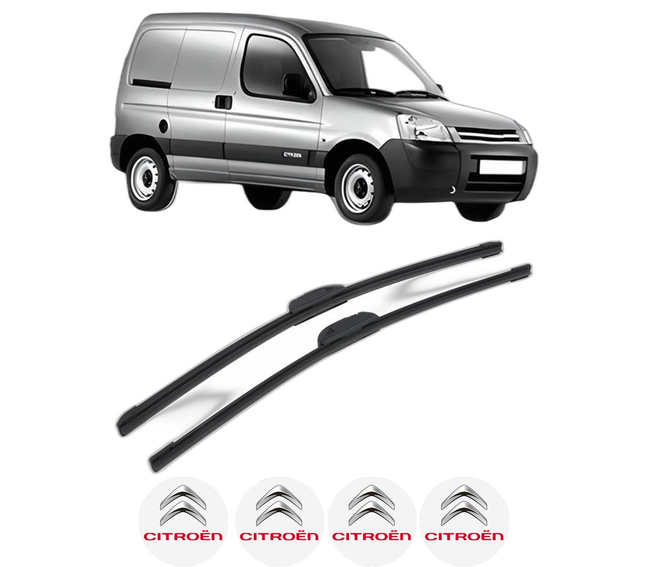 Set stergatoare auto CITROEN BERLINGO / BERLINGO FIRST Box Body/MPV (M_) din 1996-2011, pentru parbriz auto, 2 bucati, Bosch Aerotwin Retrofit, din cauciuc siliconat rezistent, 4 Stickere Auto CITROEN