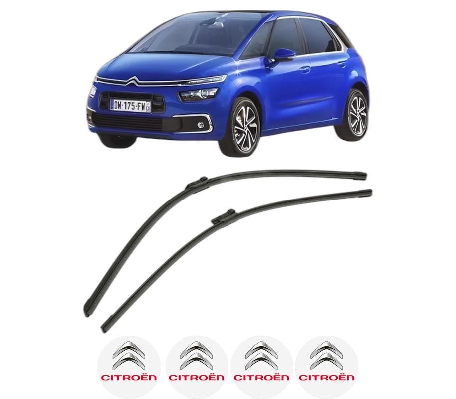 Set stergatoare auto CITROEN C4 SPACETOURER (3D_) din 2018-2019, pentru parbriz auto, 2 bucati, Bosch Aerotwin, din cauciuc siliconat rezistent, 4 Stickere Auto CITROEN